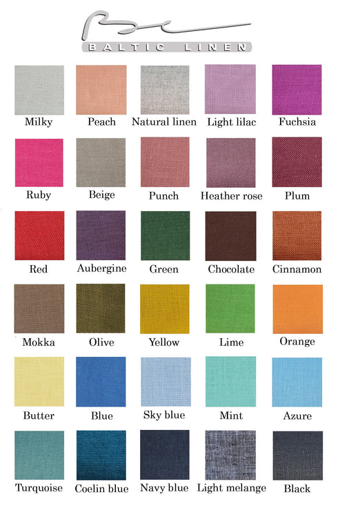 Color Card of Linen smock dress with side pockets & comfortable Monica from Baltic Linen